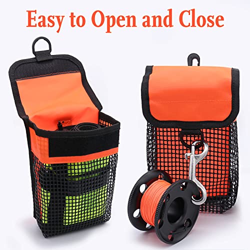 Seafard Scuba Diving Gear Bag, Finger Reel/SMB Safety Surface Marker Buoy Mesh Storage Pocket, Snorkeling Equipment Holder Carry Pouch Orange - Image 4