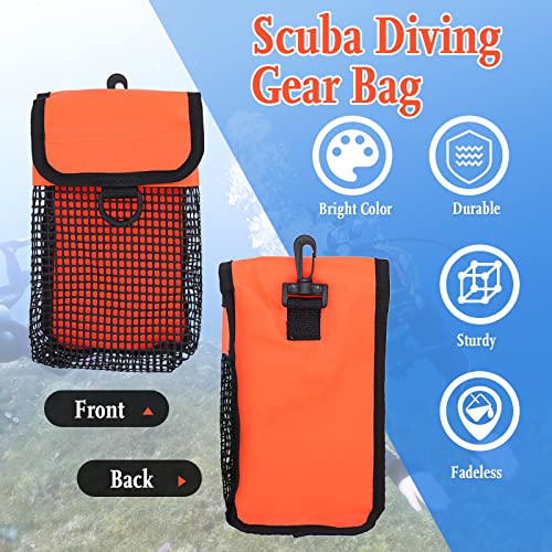 Seafard Scuba Diving Gear Bag, Finger Reel/SMB Safety Surface Marker Buoy Mesh Storage Pocket, Snorkeling Equipment Holder Carry Pouch Orange - Image 5