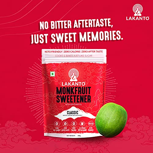 Lakanto Classic Japanese's Monkfruit Sweetener, 200g, Pack of 2 || White Sugar Replacement, Zero Calories, Zero Carbs, keto & Diabetic Friendly, Low Glycemic Natural Sweetener - Image 2