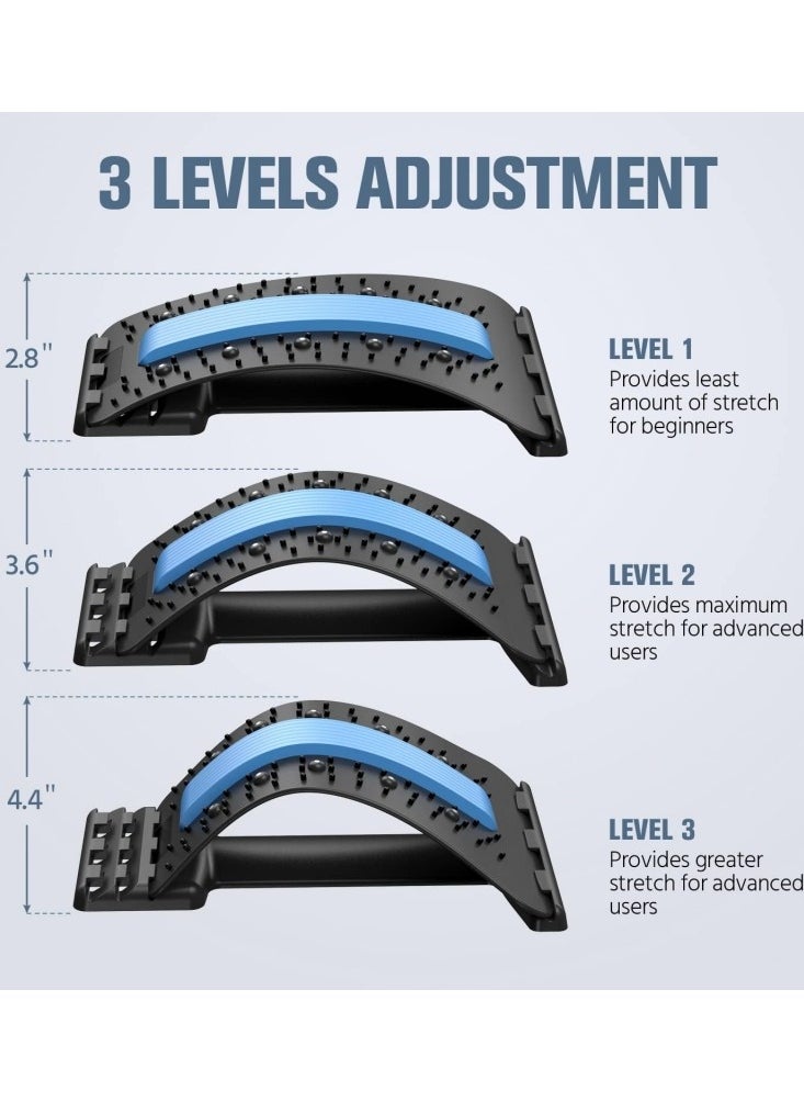 Ru syanl Back Stretcher for Lower Back Pain Relief 3 Level Back Cracking Device for Herniated Disc Scoliosis Spine Decompression Back Cracker Board Lower and Upper Back Stretcher Support  - Image 3