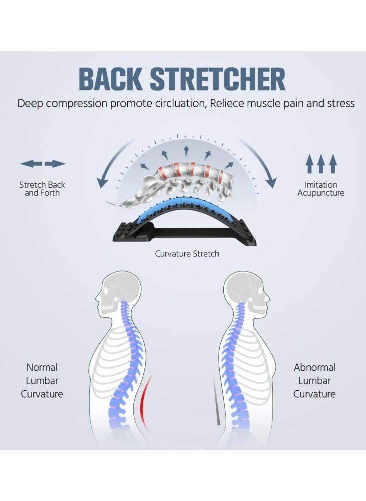 Ru syanl Back Stretcher for Lower Back Pain Relief 3 Level Back Cracking Device for Herniated Disc Scoliosis Spine Decompression Back Cracker Board Lower and Upper Back Stretcher Support  - Image 2