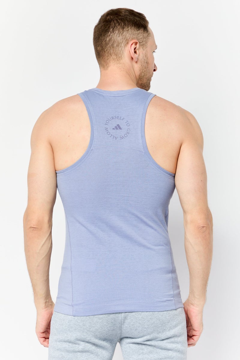 Adidas Men Sportswear Fit Sleeveless Training Vest, Slate Blue  - Image 4