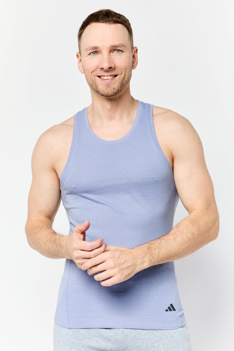 Adidas Men Sportswear Fit Sleeveless Training Vest, Slate Blue  - Image 1