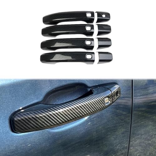 Fewshaw Carbon Fiber Side Door Handles Trim Cover for 2021-2025 Chevy Tahoe Suburban for 2021-2025 GMC Yukon - Image 1