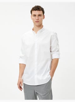KOTON Basic Shirt Classic Neck Long Sleeve Buttoned Cotton  - Image 1