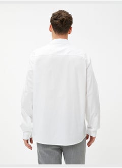 KOTON Basic Shirt Classic Neck Long Sleeve Buttoned Cotton  - Image 4