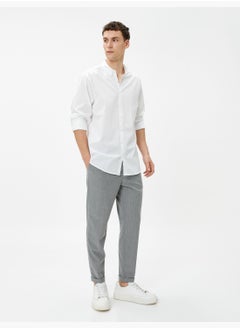 KOTON Basic Shirt Classic Neck Long Sleeve Buttoned Cotton  - Image 2