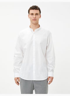 KOTON Basic Shirt Classic Neck Long Sleeve Buttoned Cotton  - Image 3