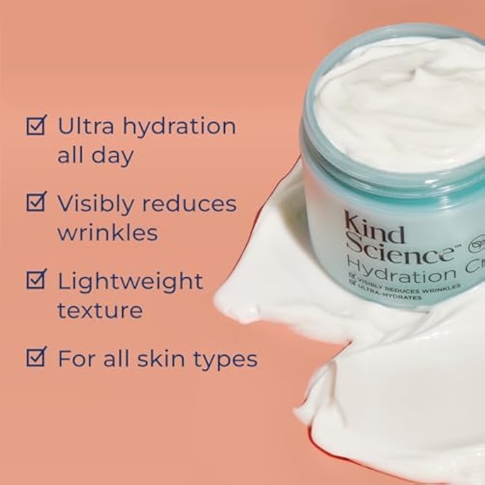 Kind Science Hydration Cream - Moisturizer Face Cream For Women - Anti Aging for Day and Night - Visibly Reduces Wrinkles, Improves Smoothness & Elasticity - Fragrance Free, Cruelty Free, 2 oz - Image 2