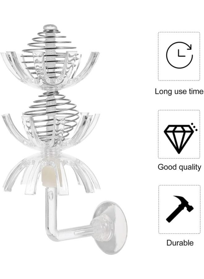 طبق تغذية الروبيان لحوض السمك من بي آند كيه، أوعية شفافة مزدوجة المغذية، قفص متعدد الأغراض من الأكريليك الشفاف - Image 3