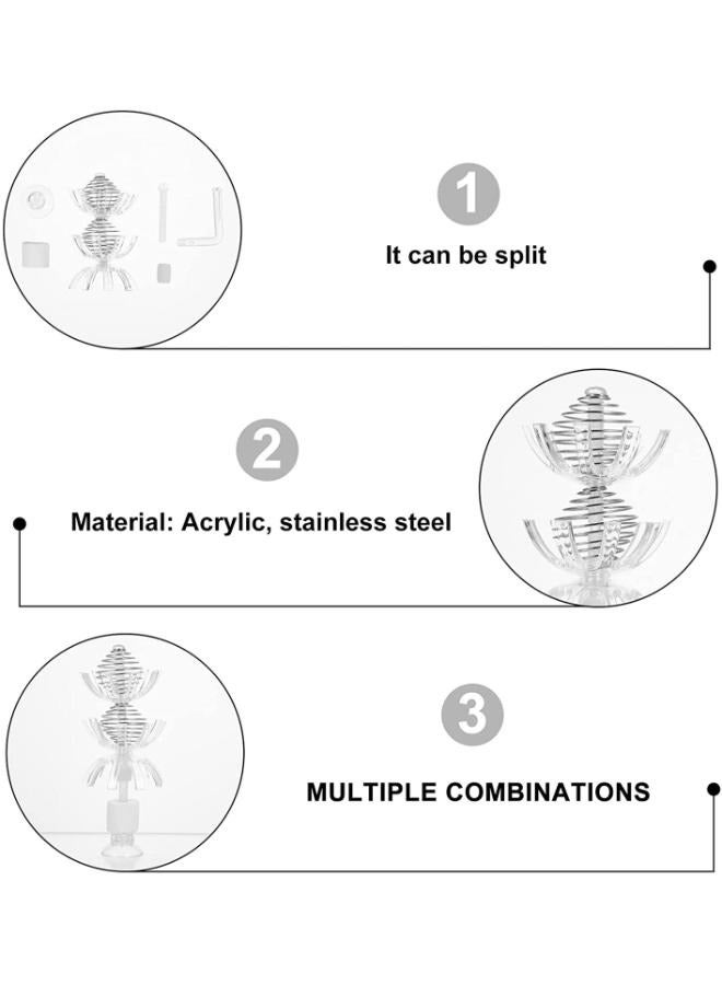 طبق تغذية الروبيان لحوض السمك من بي آند كيه، أوعية شفافة مزدوجة المغذية، قفص متعدد الأغراض من الأكريليك الشفاف - Image 4