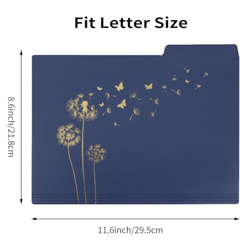 EOOUT 18 Pack Decorative File Folders Plastic Floral Colored Folders with Gold Foil Vintage 8.6 x 11.6 Inch 1/3 Cut Tab Letter Size for Office School Home - Image 2