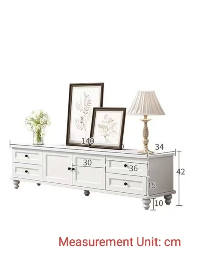 TV Table,Modern TV Stand TV Table with Storage Shelves and Drawers,Universal TV Cabinet,Stylish TV Rack Background Storage Cabinet for Living Room、Bedroom(White,H-F97) - Image 3