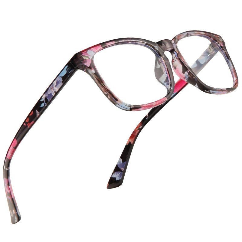 Jectieey Reading Glasses for Women Men Blue Light Blocking UV Filter Computer ReadersAnti Eyestrain EyeglassesFloral 175X