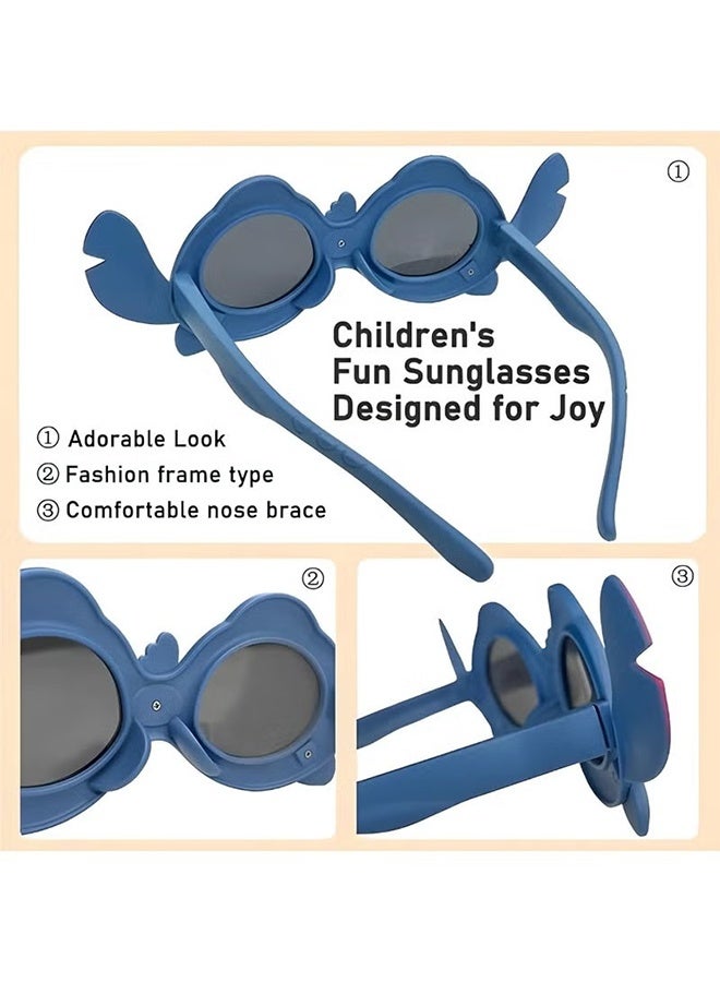 واي جيه نظارات شمسية للأطفال مستوحاة من شخصية ستتش – عدسة مستقطبة UV400 | إطار مرن من TPEE | للأولاد والبنات من سن 3 إلى 12 سنة - Image 3