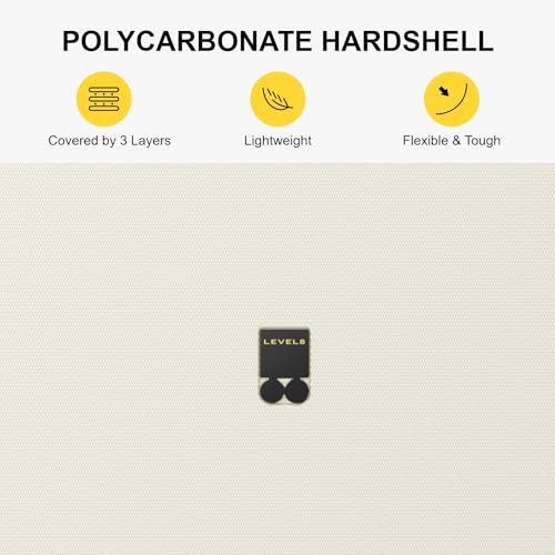 LEVEL8 Carry on Suitcase for Women Men, Carry-on Luggage Airline Approved, Travel Bag with Spinner Wheels, Lightweight Luminous Textured Hard Shell, Tsa Lock, 20 Inch, Cream White - Image 4