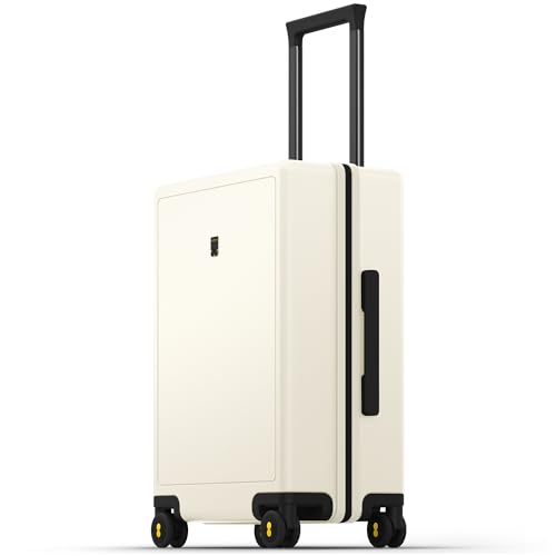 LEVEL8 Carry on Suitcase for Women Men, Carry-on Luggage Airline Approved, Travel Bag with Spinner Wheels, Lightweight Luminous Textured Hard Shell, Tsa Lock, 20 Inch, Cream White - Image 1