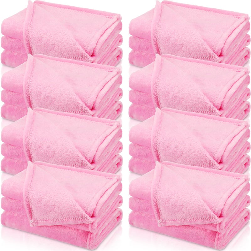 SmoothNovelty 8 Pcs Fleece Sleepover Blankets for Girls Soft Fuzzy Wedding Guest Throw Blanket Bulk Warm Flannel for Spa Slumber Movie Night WeddingPink