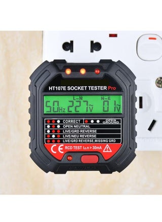 Outlet Tester Electrical GFCI Receptacle Detector with LCD Display, 90-300V Power Socket Tester, Circuit Polarity Voltage Detector, Plug Tester Breaker Finder Visual Indication Backlight Alert - pzsku/Z8F91966CEEEFBAC2ACEBZ/45/_/1732786939/19e09fa9-646d-407a-ab53-5c5f0910263c