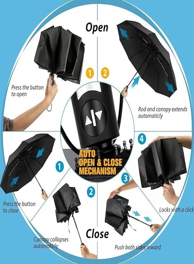 ConvertKitchen مظلة جولف أوتوماتيكية قابلة للفتح من ConvertKitchen، مظلات كبيرة الحجم مقاومة للرياح والماء، مظلات عصا للمطر للرجال والنساء والعائلة. - Image 4