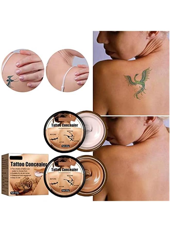 كونسيلر تاتو مقاوم للماء، كونسيلر محمول مقاوم للماء للبشرة والندبات والبقع الداكنة والوحمات، للرجال والنساء، 0.7 اونصة (لون داكن) - Image 2