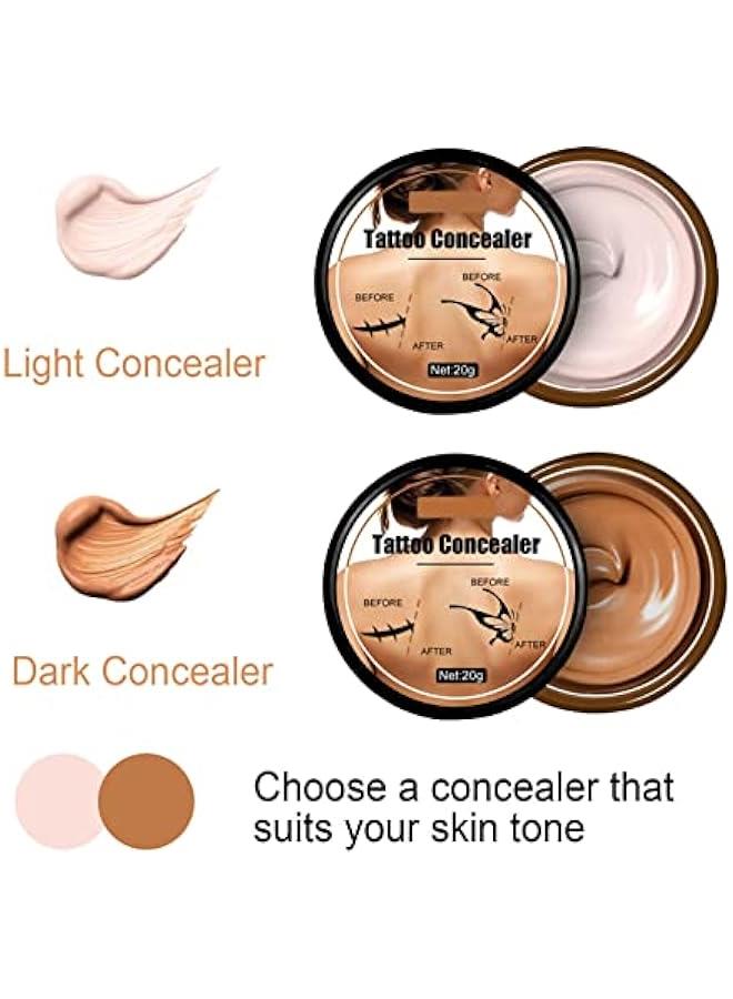 كونسيلر تاتو مقاوم للماء، كونسيلر محمول مقاوم للماء للبشرة والندبات والبقع الداكنة والوحمات، للرجال والنساء، 0.7 اونصة (لون داكن) - Image 4