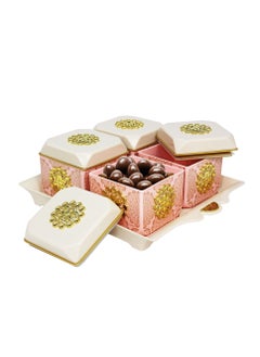 NAYASA Nayasa Dry Fruit Tray with Leakproof Containers Florentine Pink  - Image 1