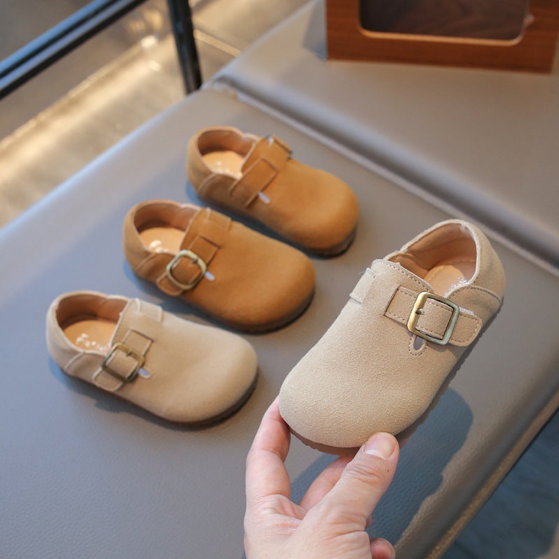 Children'S Birkenth Shoes 2025 New Boys' Leather Shoes All-Match Bean Shoes Little Girl'S Soft-Soled Shoes Spring Single-Layer Shoes - Image 2