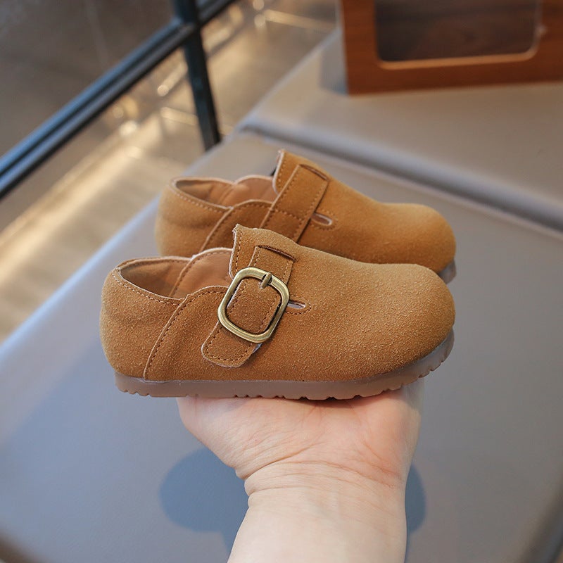 Children'S Birkenth Shoes 2025 New Boys' Leather Shoes All-Match Bean Shoes Little Girl'S Soft-Soled Shoes Spring Single-Layer Shoes - Image 5