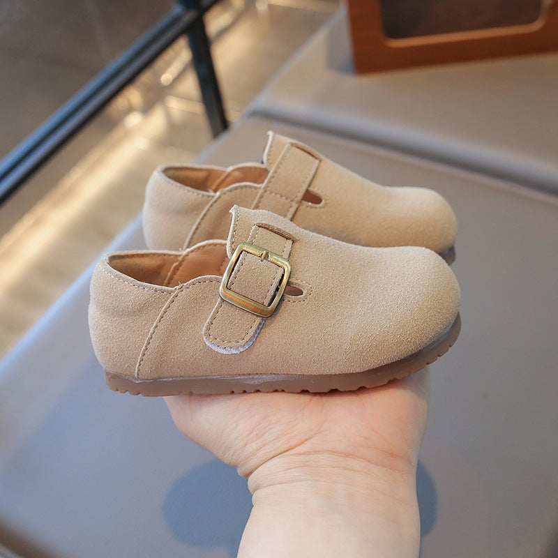 Children'S Birkenth Shoes 2025 New Boys' Leather Shoes All-Match Bean Shoes Little Girl'S Soft-Soled Shoes Spring Single-Layer Shoes - Image 4