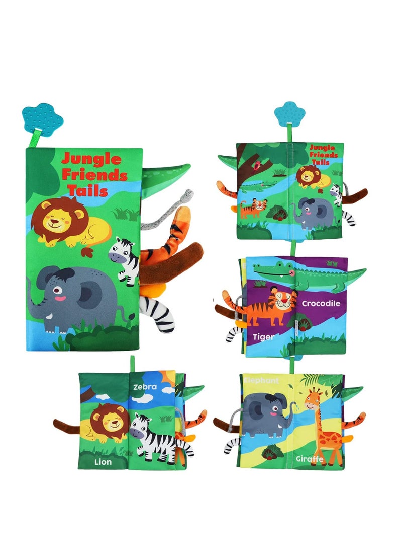 Excefore Soft Baby Book 0 3 6 12 Months Baby Montessori Toys for 1 Year Old Touch and Feel Crinkle Cloth Books for Babies Newborn Infant Sensory Book Baby Crinkle Chew Toys Newborn Gift Set for Boy  - Image 1