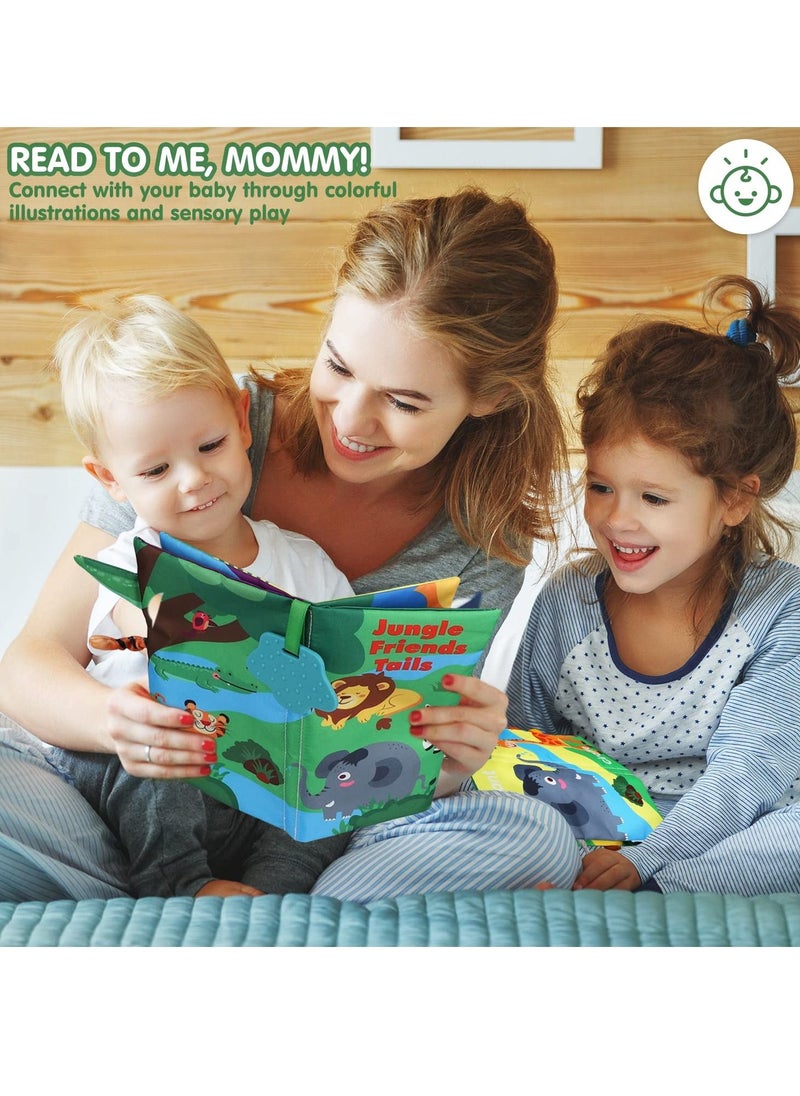 Excefore Soft Baby Book 0 3 6 12 Months Baby Montessori Toys for 1 Year Old Touch and Feel Crinkle Cloth Books for Babies Newborn Infant Sensory Book Baby Crinkle Chew Toys Newborn Gift Set for Boy  - Image 4