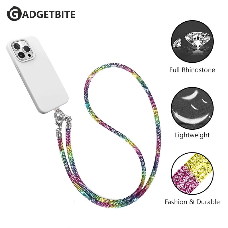 GadgetBite Diamond Charm Phone Lanyard - Cross body lanyard, Mobile Holder Strap, Hands-Free Neck Hanging Chain Accessory, Compatible with iPhone & Most Smartphones, Charms for Phone Case.(Rainbow) - Image 5