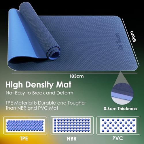 Dr Trust USA 317 Premium Luxfoam Dual Color Anti-Slip Yoga Mat with Cover Bag for Gym Workout, Yoga Exercise, Flooring Exercise & Home Gym, Men and Women Fitness, TPE Material with 6mm Extra Thickness - Image 4