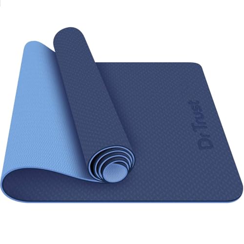 Dr Trust USA 317 Premium Luxfoam Dual Color Anti-Slip Yoga Mat with Cover Bag for Gym Workout, Yoga Exercise, Flooring Exercise & Home Gym, Men and Women Fitness, TPE Material with 6mm Extra Thickness - Image 1
