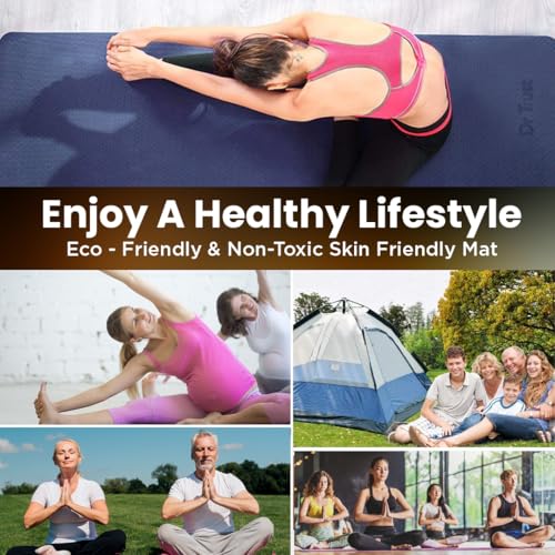 Dr Trust USA 317 Premium Luxfoam Dual Color Anti-Slip Yoga Mat with Cover Bag for Gym Workout, Yoga Exercise, Flooring Exercise & Home Gym, Men and Women Fitness, TPE Material with 6mm Extra Thickness - Image 5