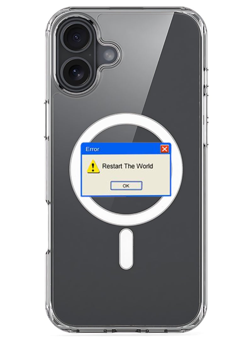 Theodor iPhone 16 Magsafe Magnetic Case Compatible with Wireless Charging, Shockproof Phone Bumper Cover - Restart the world - Image 1