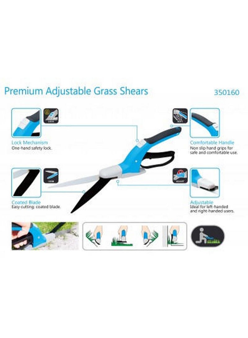 AQUA CRAFT Premium Adjustable Grass Shear Soft Touch Grip Tempered Steel Blade 360 Rotating Swivel Head - Image 2