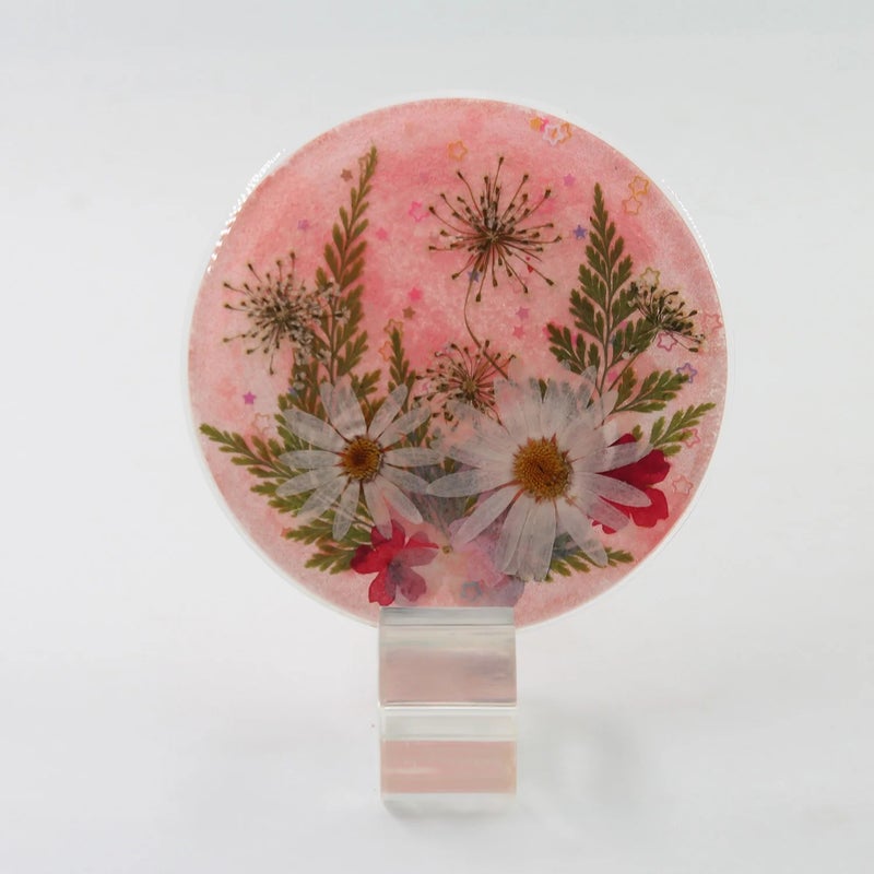Y&D New Design DIY Real Flower Resin Coasters – Heat-Insulating Cup Mats for Tea Cups, Home & Dining Table Decor - Image 1