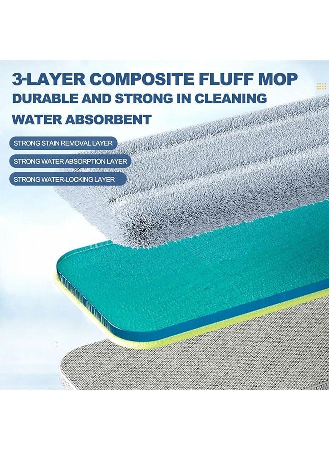 Mop And Bucket Set, Flat Mop and Foldable Basket with 6PCS Reusable Mop Pads, Heavy Duty Commercial Mop with Handle, No Hand Wash Mop for Cleaning Floor, Self Squeeze Mop with 360 Rotatable Mop Head - Image 5