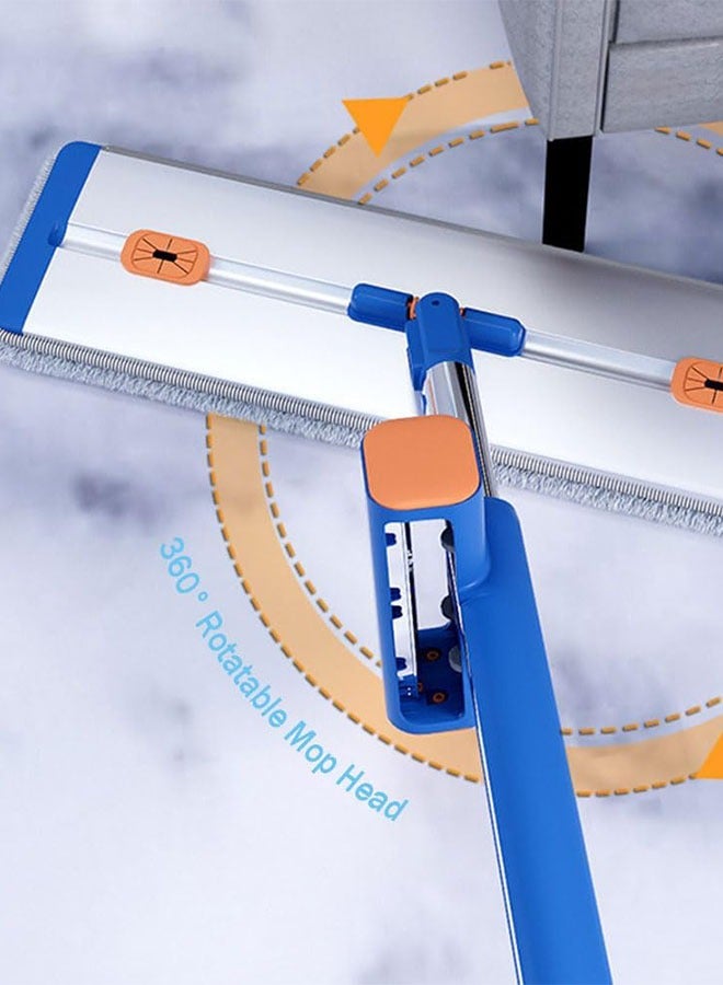 Mop And Bucket Set, Flat Mop and Foldable Basket with 6PCS Reusable Mop Pads, Heavy Duty Commercial Mop with Handle, No Hand Wash Mop for Cleaning Floor, Self Squeeze Mop with 360 Rotatable Mop Head - Image 4