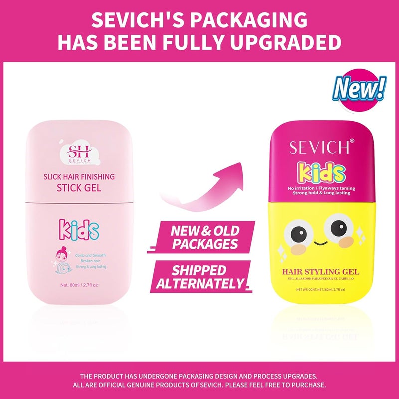 Sevich Hair Gel For Kids With Comb, Baby Hair Gel, Hair Wax Stick For Kids - Quick Fix For Flyaways & Stray Ends - Frizz Control Hair Finishing Stick For Kids - Gentle & Easy To Use 2.7fl oz/80ml - Image 3