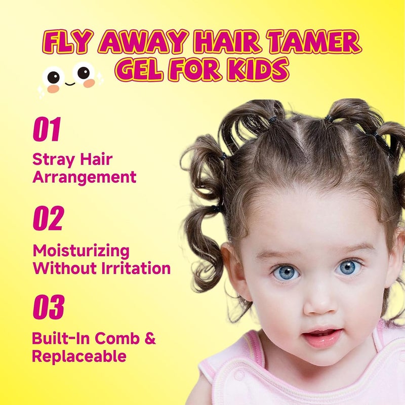 Sevich Hair Gel For Kids With Comb, Baby Hair Gel, Hair Wax Stick For Kids - Quick Fix For Flyaways & Stray Ends - Frizz Control Hair Finishing Stick For Kids - Gentle & Easy To Use 2.7fl oz/80ml - Image 2