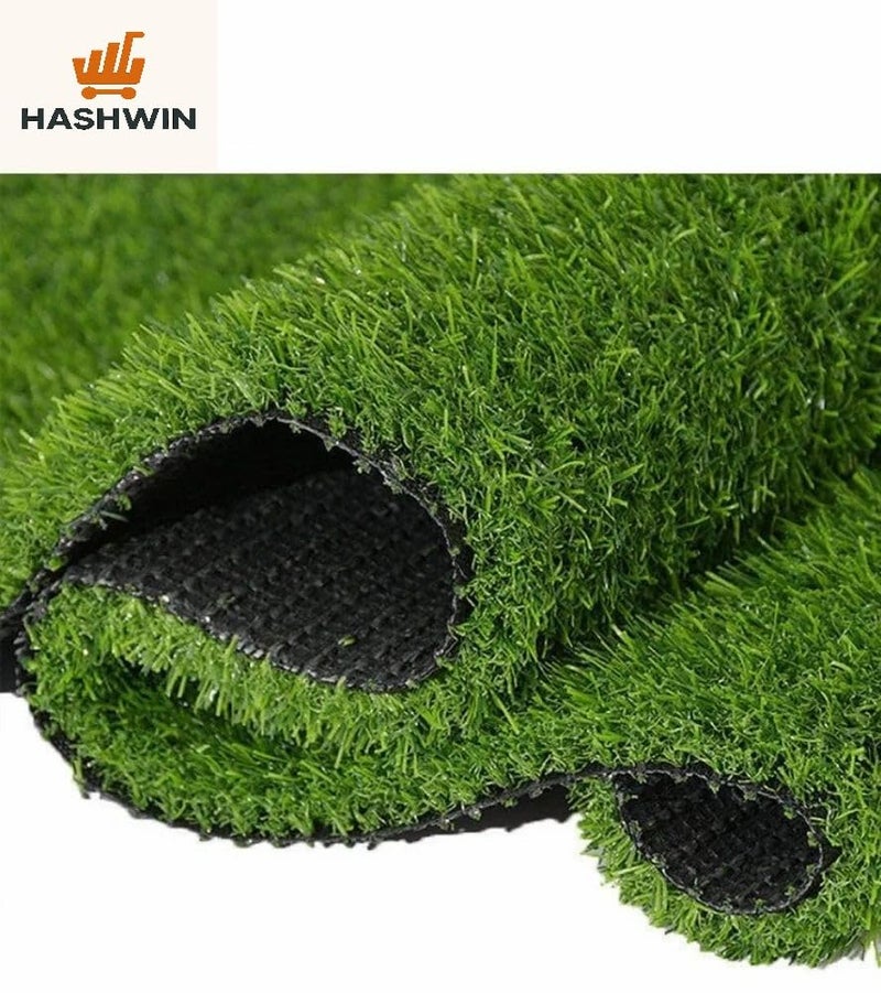 HASHWIN Artificial Grass Mat, 25mm Waterproof Green Carpet for Balcony, Home and Office, All-Weather (2x9Ft) - Image 3