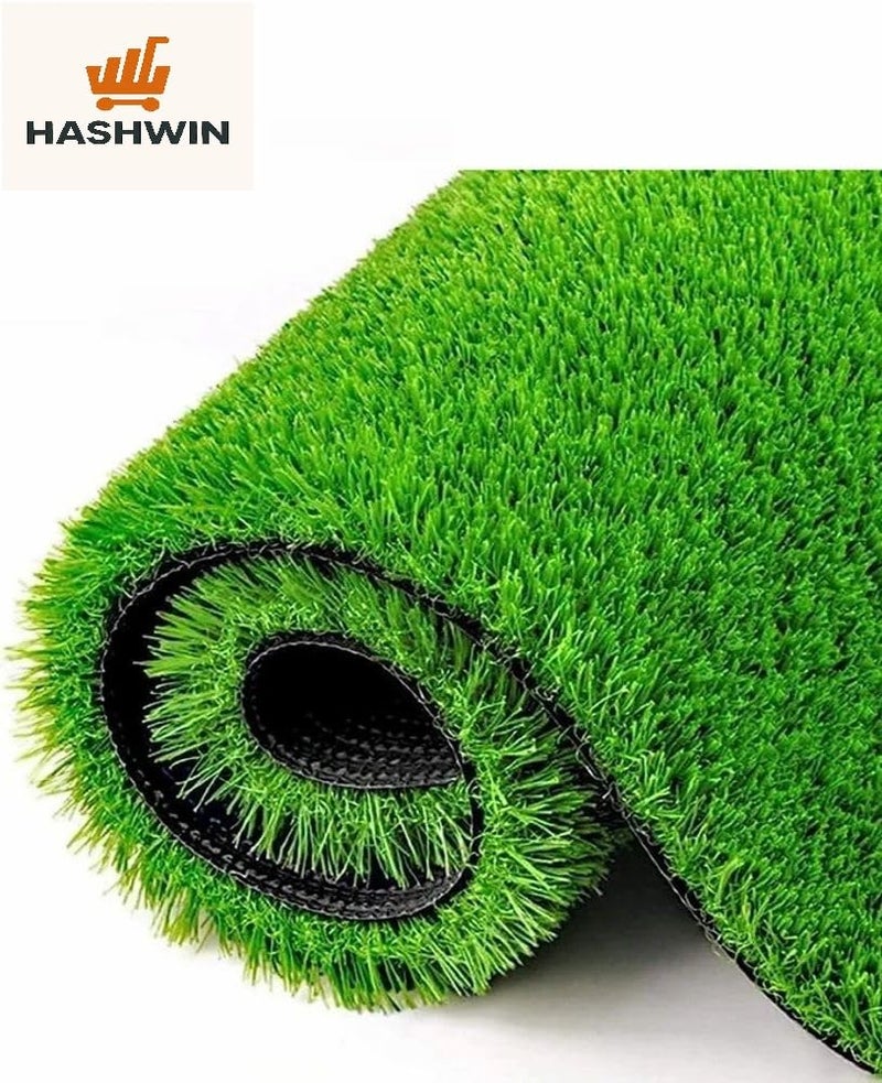 HASHWIN Artificial Grass Mat, 25mm Waterproof Green Carpet for Balcony, Home and Office, All-Weather (2x9Ft) - Image 4