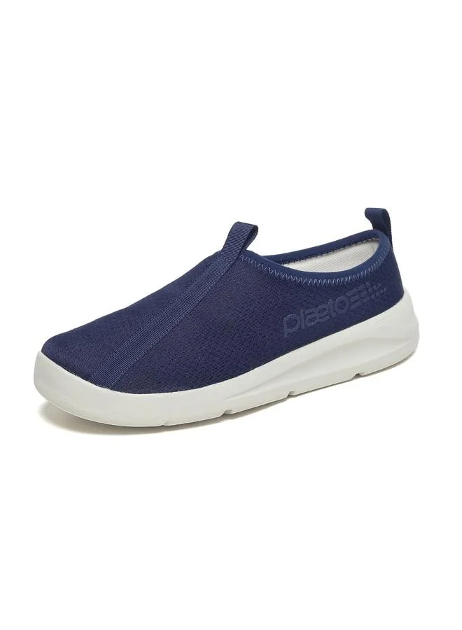 PLAETO Mens Blue Slip-On Sport Shoes - Casual Comfort for Daily Wear