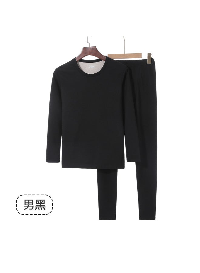 New Antibacterial Cashmere Silk Crewneck Couple Thermal Underwear Suit Men's Outer Wear Women's Seamless Edge Base Shirt
