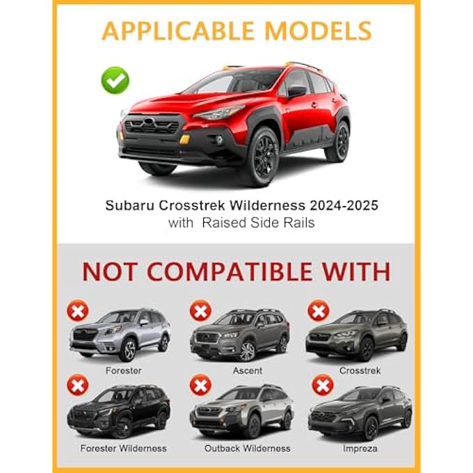 rayihni 220lbs Roof Rack Cross Bars Compatible with Subaru Crosstrek Wilderness 2024, Heavy Duty Aluminum Anti-Theft Lockable Metal Lock Roof Rails Crossbars Rooftop Cargo Bars Luggage Racks Carrier - Image 3