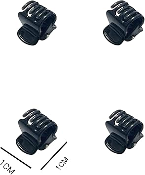 12 Mini Hair Claw Clips Clamps Small Plastic Hair Clips Pins Grips Womens Girls Hair Accessories size 1CM Black - Image 4