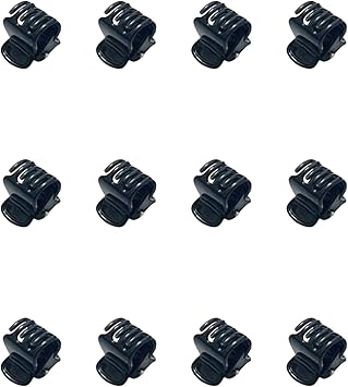 12 Mini Hair Claw Clips Clamps Small Plastic Hair Clips Pins Grips Womens Girls Hair Accessories size 1CM Black - Image 1